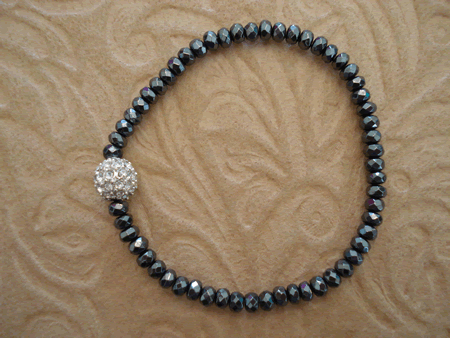 # 6402 Blue Gold Stone with Hamsa and Black Silk Tassel