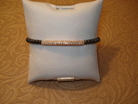 # 2203 Hematite Stone with Rose Gold Pave Bar