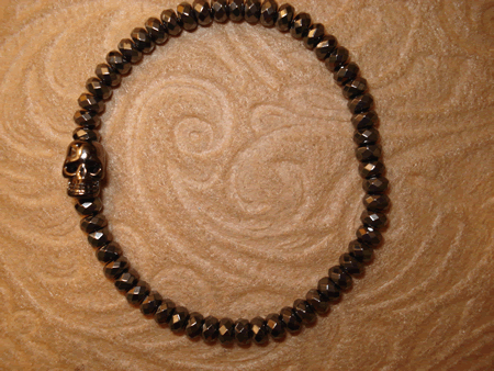 Model # # 2804 Hematite Stone with Black Rhodium Skull