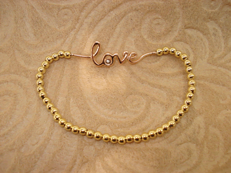 Model # 6003 Gold Filled with Rose Gold Plated Love