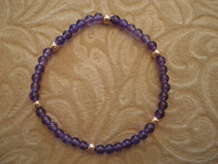 Model # 7101 4 mm Amethyst Stone with 4 mm Rose Gold Filled Beads 1 and 1