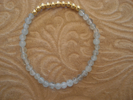 Model # 7201 4 mm Aquamarine Stone with 4 mm Gold Filled Top