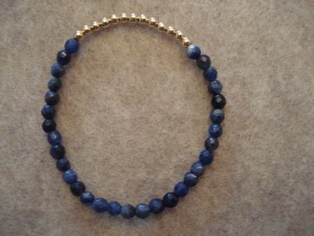 Model # 8302 4 mm Sodalite Stone with 4 mm Gold Filled Top