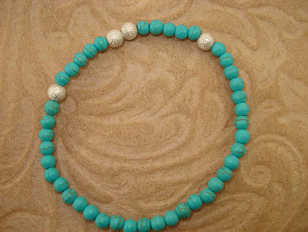 Model #8503 4 mm Turqoise with 4 mm Silver Glitter Balls