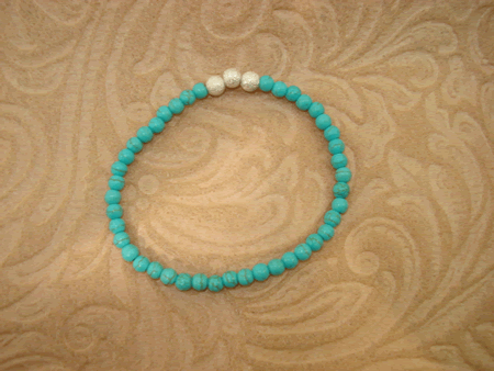 Model # 8505 4 mm Turqoise with 3 4 mm Glitter Silver Balls