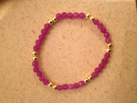 Model # 8610 4 mm Semiprecious Amethyst beads with "2 and 2" 4 mm Gold Filled Beads 