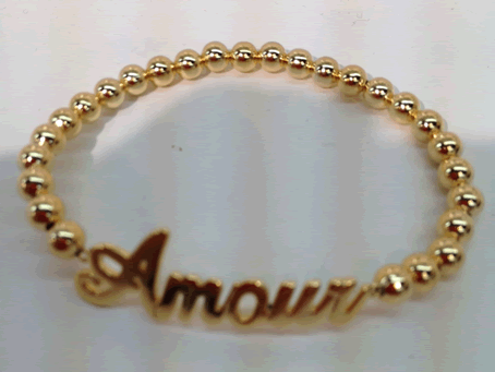 # 9020 Gold Plated AMOUR on 6 mm Gold Filled Beads