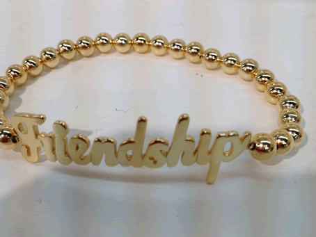 # 9022 Gold Plated FRIENDSHIP on 6 mm Gold Filled Beads