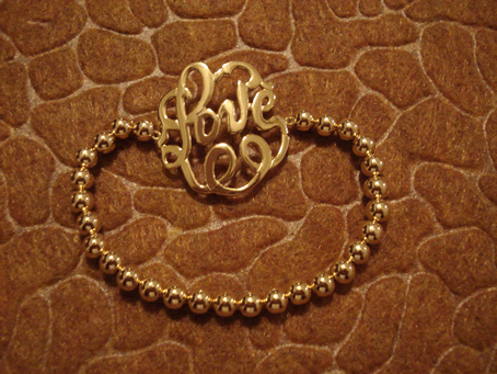 # 9023 Gold Plated love on 6 mm Gold Filled Beads