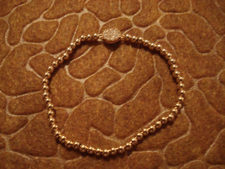 # 9027 Rose Gold Cubic Zirconia Disk on 3 mm Rose Gold Filled Bead