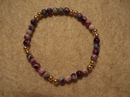 # 9032 Semiprecious Multicolored Jade Stone with 2 and 2 4 mm Gold Filled Beads Filled Beads 2